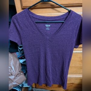 Purple V-neck tee